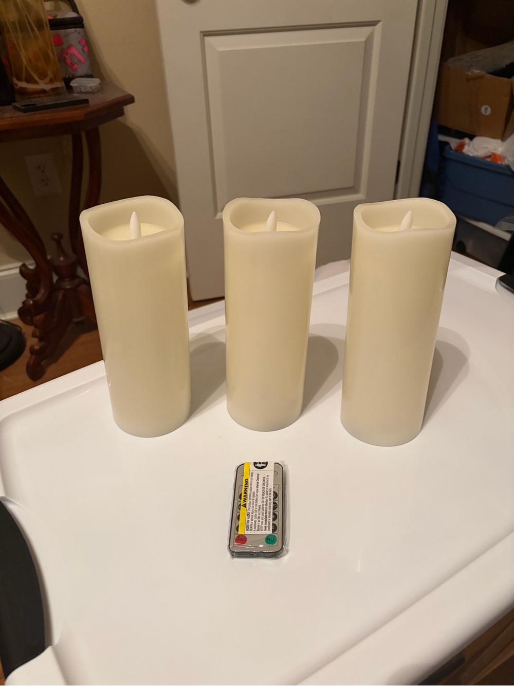 LED Flameless Pillar Candle Set of 3 with remote - Unbranded
